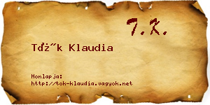 Tök Klaudia névjegykártya