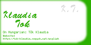 klaudia tok business card